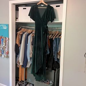 Baltic Born Andi Ribbed Velvet Wrap Dress